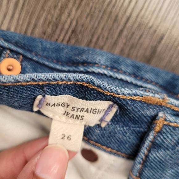 Madewell Baggy Straight Classic Blue Denim Jeans Women's 26 - Picture 3 of 9